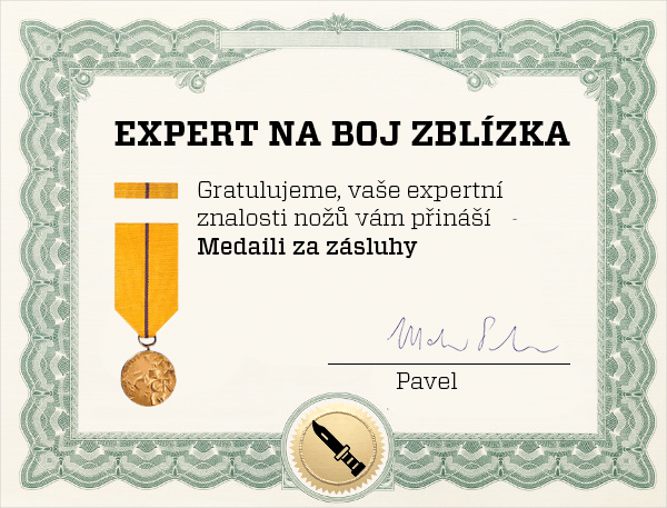 Ukázka certifikátu v kvízové soutěži v newsletteru